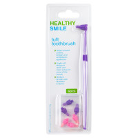 Healthy Smile Tuft монопучкова зубна щітка з додатковими насадками 7 шт, Фіолетова